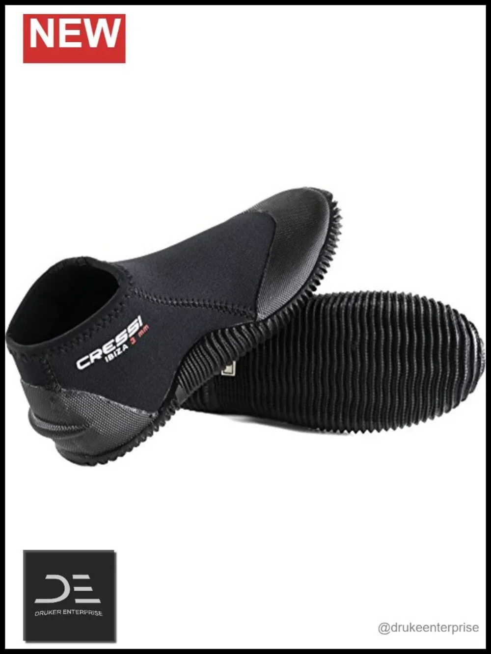 Adult Neoprene Diving Boots with Anti-Slip Rubber Sole for Water Sports - 3mm